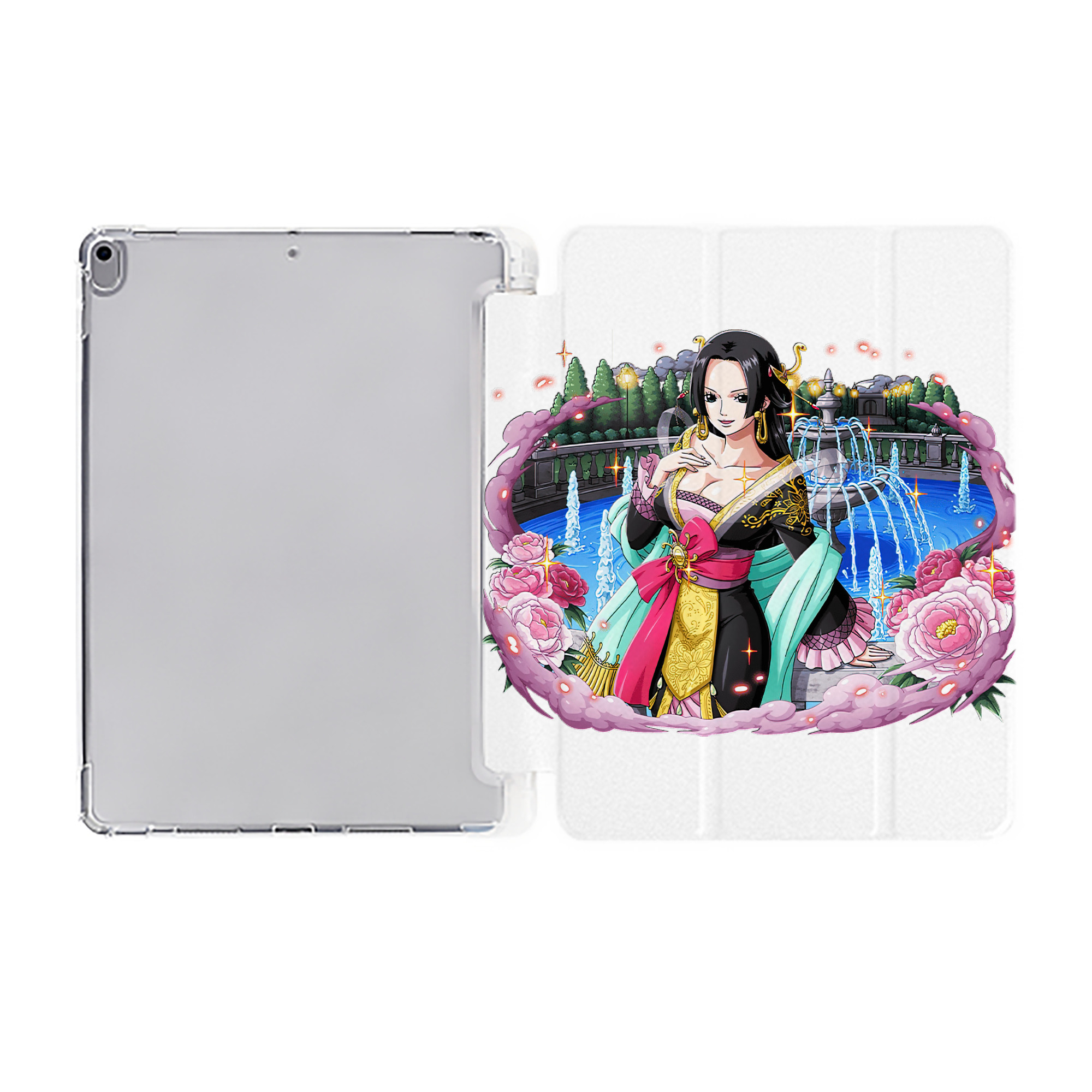 （画像用） ワンピース ボア・ハンコック ONE PIECE Boa·Hancock IPad ケース ペン収納付き 三つ折りスタンド PUレザー×シリコン 対応機種9.5/10.5/10.9インチ